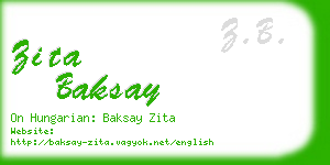 zita baksay business card